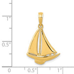 將圖片載入圖庫檢視器 14k Yellow Gold Sailboat Sailing Nautical Pendant Charm
