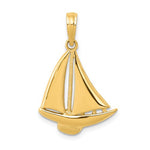 이미지를 갤러리 뷰어에 로드 , 14k Yellow Gold Sailboat Sailing Nautical Pendant Charm
