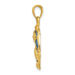 Charger l&#39;image dans la galerie, 14k Yellow Gold Blue Enamel Sand Dollar Starfish Scallop Clam Conch Shell Pendant Charm
