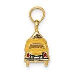 Загрузить изображение в средство просмотра галереи, 14k Yellow Gold with Enamel Yellow Cab Taxi 3D Pendant Charm
