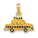 將圖片載入圖庫檢視器 14k Yellow Gold with Enamel Yellow Cab Taxi 3D Pendant Charm
