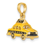 Indlæs billede til gallerivisning 14k Yellow Gold with Enamel Yellow Cab Taxi 3D Pendant Charm
