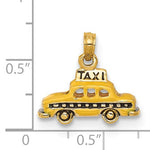 將圖片載入圖庫檢視器 14k Yellow Gold with Enamel Yellow Cab Taxi 3D Pendant Charm
