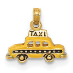 Indlæs billede til gallerivisning 14k Yellow Gold with Enamel Yellow Cab Taxi 3D Pendant Charm

