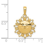 將圖片載入圖庫檢視器 14k Yellow Gold Celestial Smiling Sun Cut Out Pendant Charm
