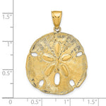 Afbeelding in Gallery-weergave laden, 14k Yellow Gold Large Sand Dollar Pendant Charm
