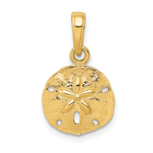 14k Yellow Gold Sand Dollar Pendant Charm