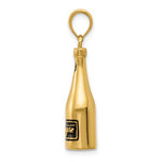 Carica l&#39;immagine nel visualizzatore di Gallery, 14k Yellow Gold Enamel Champagne Bottle 3D Pendant Charm
