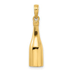 Ladda upp bild till gallerivisning, 14k Yellow Gold Enamel Champagne Bottle 3D Pendant Charm
