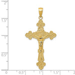Charger l&#39;image dans la galerie, 14k Yellow Gold Crucifix Cross INRI Fleur De Lis Pendant Charm
