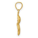 Indlæs billede til gallerivisning 14k Yellow Gold Sand Dollar Starfish Fish Pendant Charm
