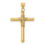 Load image into Gallery viewer, 14k Yellow Gold Cross Polished 3D Hollow Pendant Charm 34mm x 20mm
