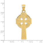 이미지를 갤러리 뷰어에 로드 , 14k Yellow Gold Celtic Cross Trinity Knot Large Pendant Charm
