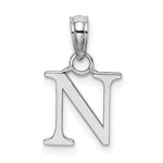 Afbeelding in Gallery-weergave laden, 14K White Gold Uppercase Initial Letter N Block Alphabet Pendant Charm
