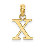 Загрузить изображение в средство просмотра галереи, 14K Yellow Gold Uppercase Initial Letter X Block Alphabet Pendant Charm
