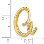 이미지를 갤러리 뷰어에 로드 , 14k Yellow Gold Initial Letter A Cursive Chain Slide Pendant Charm
