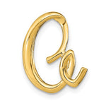 Charger l&#39;image dans la galerie, 14k Yellow Gold Initial Letter A Cursive Chain Slide Pendant Charm
