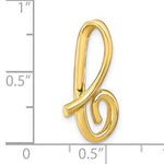 Загрузить изображение в средство просмотра галереи, 14k Yellow Gold Initial Letter B Cursive Chain Slide Pendant Charm
