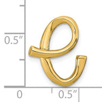 Indlæs billede til gallerivisning 14k Yellow Gold Initial Letter E Cursive Chain Slide Pendant Charm
