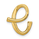 Загрузить изображение в средство просмотра галереи, 14k Yellow Gold Initial Letter E Cursive Chain Slide Pendant Charm
