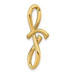 Charger l&#39;image dans la galerie, 14k Yellow Gold Initial Letter F Cursive Chain Slide Pendant Charm
