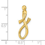 將圖片載入圖庫檢視器 14k Yellow Gold Initial Letter J Cursive Chain Slide Pendant Charm
