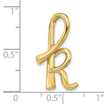 Lataa kuva Galleria-katseluun, 14k Yellow Gold Initial Letter K Cursive Chain Slide Pendant Charm
