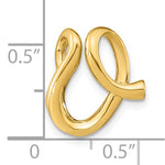 Kép betöltése a galériamegjelenítőbe: 14k Yellow Gold Initial Letter V Cursive Chain Slide Pendant Charm
