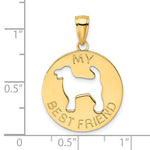 Lataa kuva Galleria-katseluun, 14k Yellow Gold My Best Friend Dog Puppy Cut Out Pendant Charm
