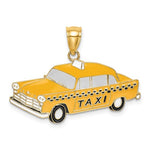 Indlæs billede til gallerivisning 14k Yellow Gold with Enamel Yellow Cab Taxi Pendant Charm

