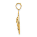 Indlæs billede til gallerivisning 14k Yellow Gold Nassau Bahamas Dolphins Circle Pendant Charm
