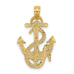 Afbeelding in Gallery-weergave laden, 14k Yellow Gold Anchor Rope Pendant Charm
