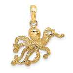 Carregar imagem no visualizador da galeria, 14k Yellow Gold Octopus Pendant Charm
