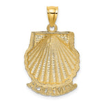 Afbeelding in Gallery-weergave laden, 14k Yellow Gold Jamaica Island Scallop Shell Seashell Travel Pendant Charm
