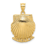 Afbeelding in Gallery-weergave laden, 14k Yellow Gold Jamaica Island Scallop Shell Seashell Travel Pendant Charm
