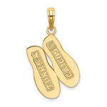 Afbeelding in Gallery-weergave laden, 14k Yellow Gold Turks Caicos Flip Flop Sandal Travel Pendant Charm
