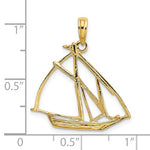 Carregar imagem no visualizador da galeria, 14k Yellow Gold Sailboat Sailing Cut Out Pendant Charm
