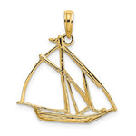 Carregar imagem no visualizador da galeria, 14k Yellow Gold Sailboat Sailing Cut Out Pendant Charm
