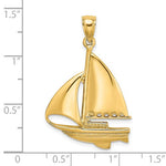 Kép betöltése a galériamegjelenítőbe: 14k Yellow Gold Sailboat Sailing Pendant Charm
