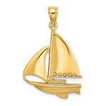 Kép betöltése a galériamegjelenítőbe: 14k Yellow Gold Sailboat Sailing Pendant Charm
