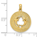 Lade das Bild in den Galerie-Viewer, 14k Yellow Gold Cancun Mexico Dolphins Travel Vacation Pendant Charm
