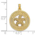 Indlæs billede til gallerivisning 14k Yellow Gold Cancun Mexico Starfish Circle Pendant Charm
