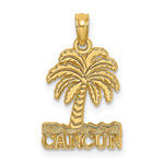 Carica l&#39;immagine nel visualizzatore di Gallery, 14k Yellow Gold Cancun Mexico Palm Tree Travel Vacation Holiday Pendant Charm
