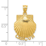 Cargar imagen en el visor de la galería, 14k Yellow Gold Cancun Mexico Scallop Shell Clamshell Seashell Pendant Charm
