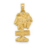 Charger l&#39;image dans la galerie, 14k Yellow Gold Cancun Mexico Palm Tree Travel Vacation Holiday Pendant Charm
