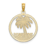 이미지를 갤러리 뷰어에 로드 , 14k Yellow Gold Bahamas Palm Tree Circle Pendant Charm
