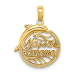 將圖片載入圖庫檢視器 14k Yellow Gold Nassau Bahamas Dolphin Travel Pendant Charm
