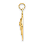 Lataa kuva Galleria-katseluun, 14k Yellow Gold Bahamas Dolphins Travel Circle Pendant Charm
