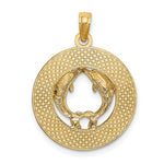 Load image into Gallery viewer, 14k Yellow Gold Bahamas Dolphins Travel Circle Pendant Charm
