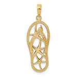 Cargar imagen en el visor de la galería, 14k Yellow Gold Flip Flop Slipper Sandal Starfish Pendant Charm
